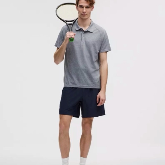 Lululemon Metal Vent Tech Polo Shirt Size L Gray Short Sleeve Golf Tennis Preppy - Picture 3 of 11